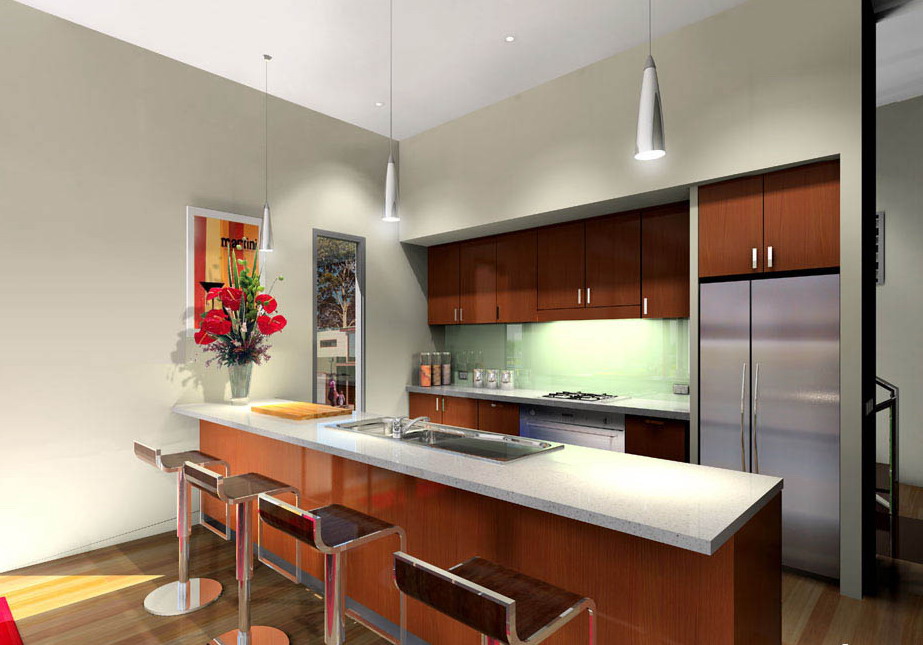 Bếp nên tránh đặt gần chậu rửa, tủ lạnh, tránh có cửa sổ phía sau